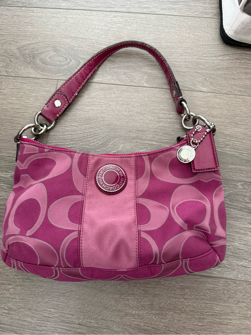 Coach Pink Signature Shoulder Bag